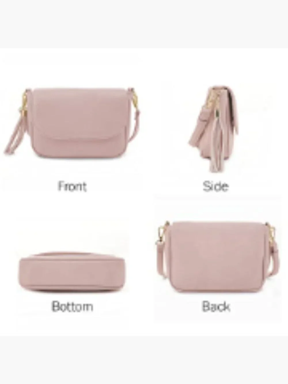 Small Faux Leather Crossbody Saddle Purse with Tassel Flap Shoulder Bag